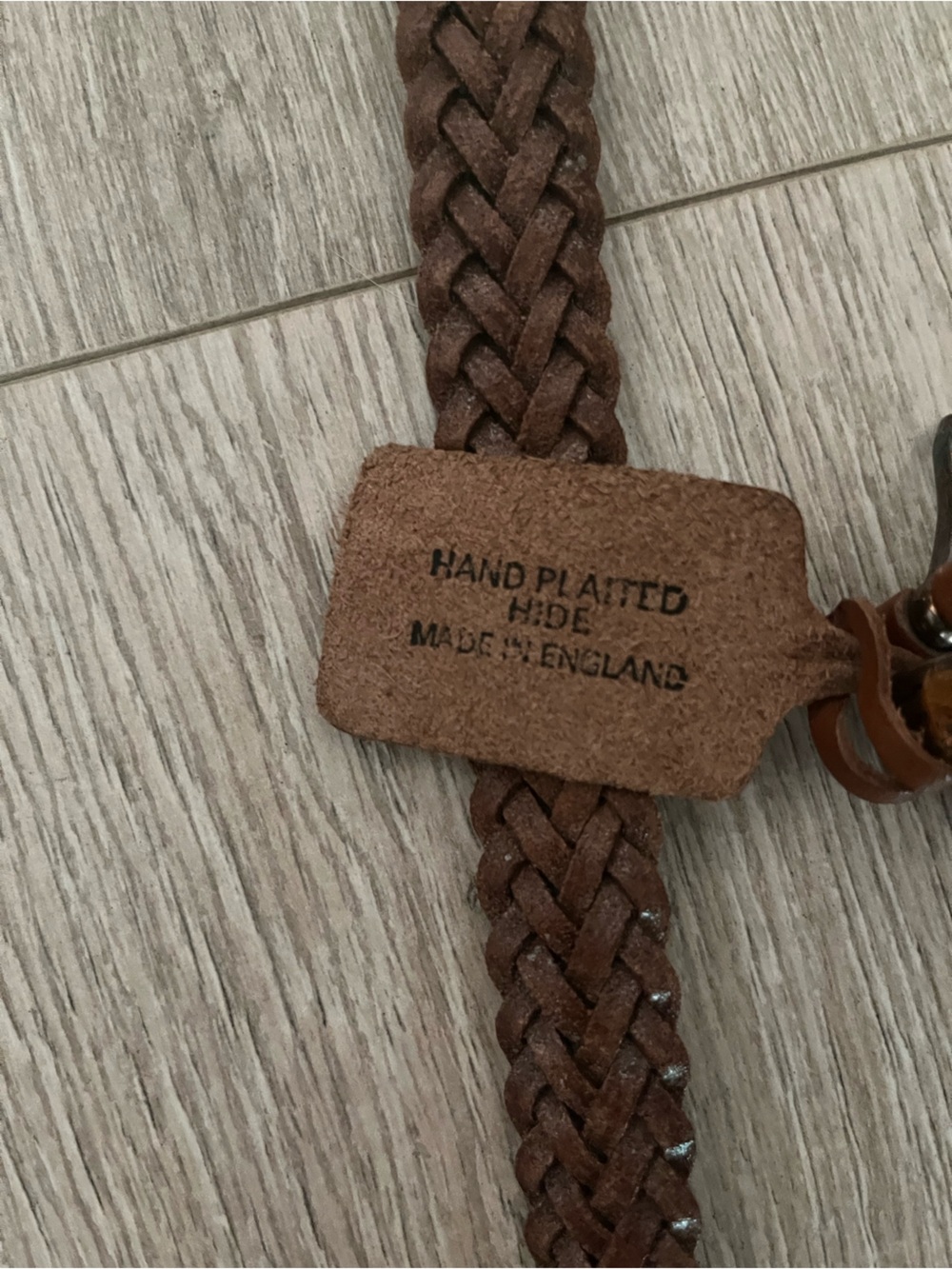 Hand-Plaited Brown Braided Leather Belt